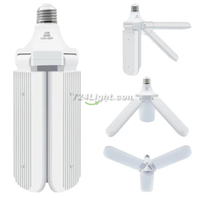 45W Deformable LED Garage Ceiling Lights 4500LM 6500K White 400 Watt Equivalent CRI80+ E26/E27 Base