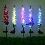 Solar Garden Lights, 5 Pack Waterproof Solar Violet Lights Flower Stakes for Landscape Path Yard Lawn Decoration