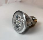 4Pack 3W(3x1W) 120V/220V AC LED Spotlight E27 Screw Base LED Light Bulb Aluminum Housing 30° Beam Angle