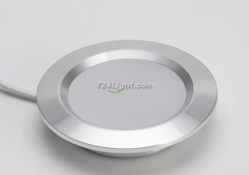 4pcs Pack LED Under Cabinet Lighting 2.5W 12VDC Ultra Thin, 3 Switches are Available Controllable Puck Light for Motorhome, Caravan, Truck, Kitchen, Wine Cabinet, Wardrobe