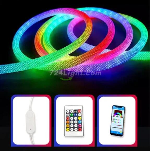 360° NEON LED Light Strip, Woven Look RGB Color Waterproof LED Neon Light Flexible Strip Kit