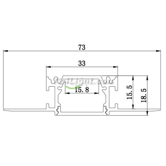 1Meter/3.3ft Aluminum Recessed LED Corner Strip Channel 73mm x 18.5mm Seamless Led Housing