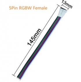 10pcs Pack (5Pair) 5pin RGBW/RGBWW LED Strip Connectors