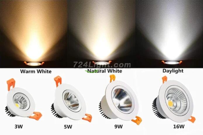 9W Dimmable LED Downlight CRI80 COB Ceiling Light Cut-out 3.35in (85mm) 80W Halogen Bulbs Equivalent