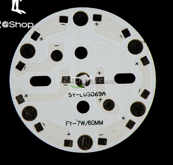 6~7W LED High Power Aluminum Plate 6~7 Series Connections Diameter 60mm