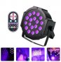 LED UV Par Lights IP65 Waterproof Outdoor LED 18W UV Stage Wash/Strobe Lights DMX512 Controllable Multiple Lights Linkable DJ Lights Party Lights for Outside Party Wedding Holiday