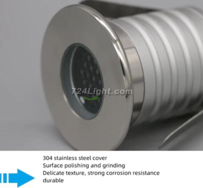 8PCS Pack 1W/3W IP67 Waterproof Dimmable Anti-Glare Stainless Steel Outdoor Cellular LED Underground Light