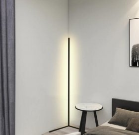 White Color Corner Floor Lamp Nordic Modern LED Floor Lamp Ambient Light w/ Foot Switch
