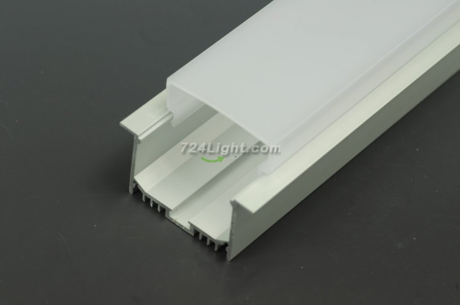 2.5 Meter 98.4â€œ LED Aluminium Channel Recessed Aluminum LED profile with dropped cover LED Channel For 5050 5630 Multi Row LED Strip Lights