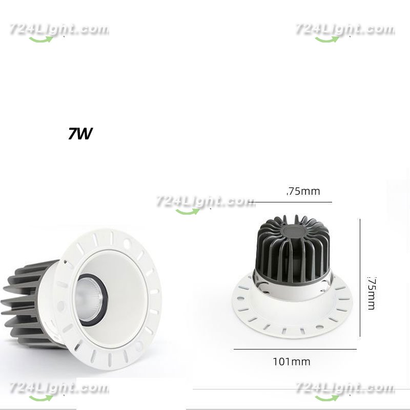 7W HOTEL LIVING ROOM SPOTLIGHT COB ANTI-GLARE HIGH DISPLAY INDEX LED CEILING DOWNLIGHT FRAMELESS EMBEDDED SPOTLIGHT