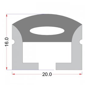 LED Neon Strip 1 meter(39.4 inch) 16x20mm Suit For 10mm 5050 2835 Flexible Light LED Light Silicone Channe Waterproof IP67