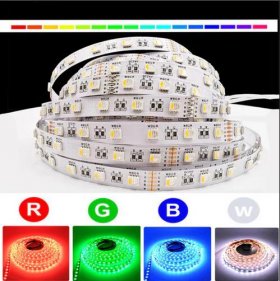 RGBW | RGBWW LED Strips, 16.4FT/5M SMD5050-300 60LEDs 19.2W per Meter 4in1 RGBW LED Strip Lights