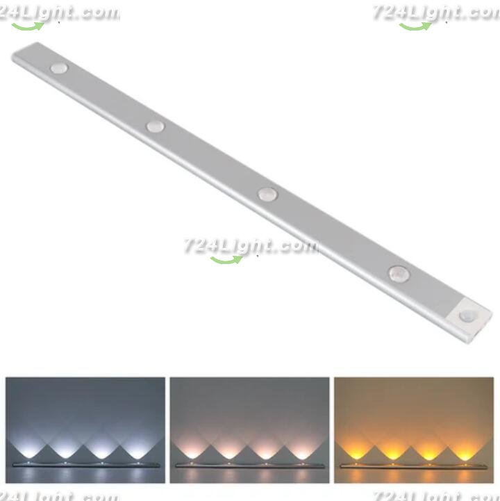 2 Pack 3-Color Dimmable LED Motion Sensor Under Cabinet Light, Rechargeable Magnetic Wireless Under Counter Lighting for Kitchen Bedroom Closet Cupboard Wardrobe Stairs Corridor