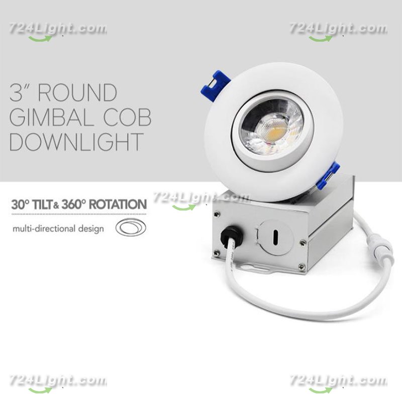 9W Square Adjustable COB Downlight Aluminum Home Recessed Living Room Bedroom Ceiling Light