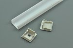 LED Channel aluminum LED Profile for Ceiling (WxH):16.9 mm x 13 mm 1 meter (39.4inch) LED Profile