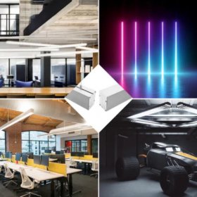 2 Pack H5075 Big Aluminum Extrusion Channel for Suspension Mounting Linear Office Lighting System
