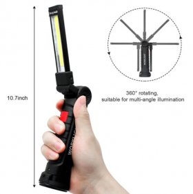 2 Pack LED Work Light Rechargeable 360° Rotate Magnetic Based 5 Modes LED Flashlight