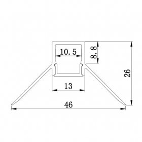 2 Meter 78.7â€ Recessed LED Corner Channels 46mm x 26mm Seamless Led Housing