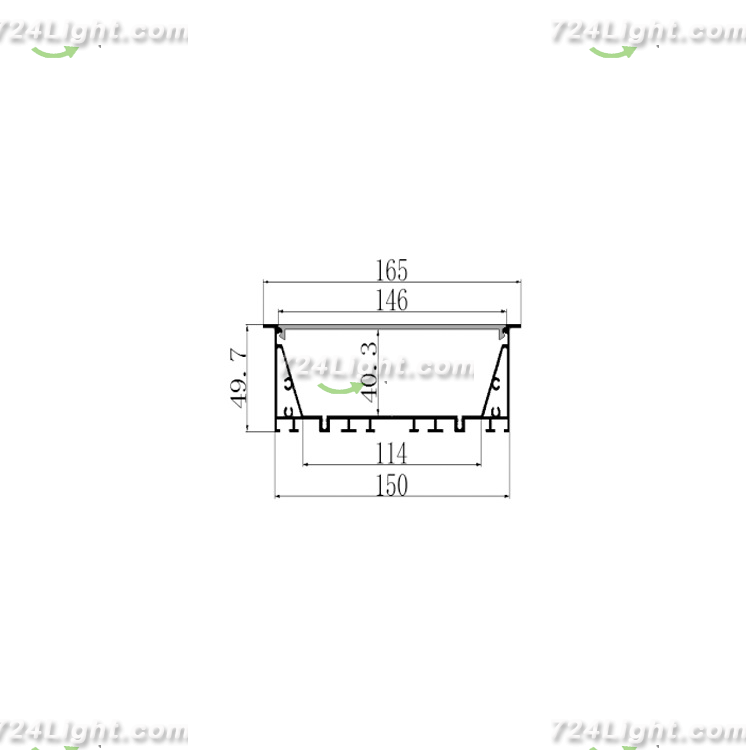 Slotted Edge Recessed Seamless Butt Jointable Linear Light Housing Kit 16550