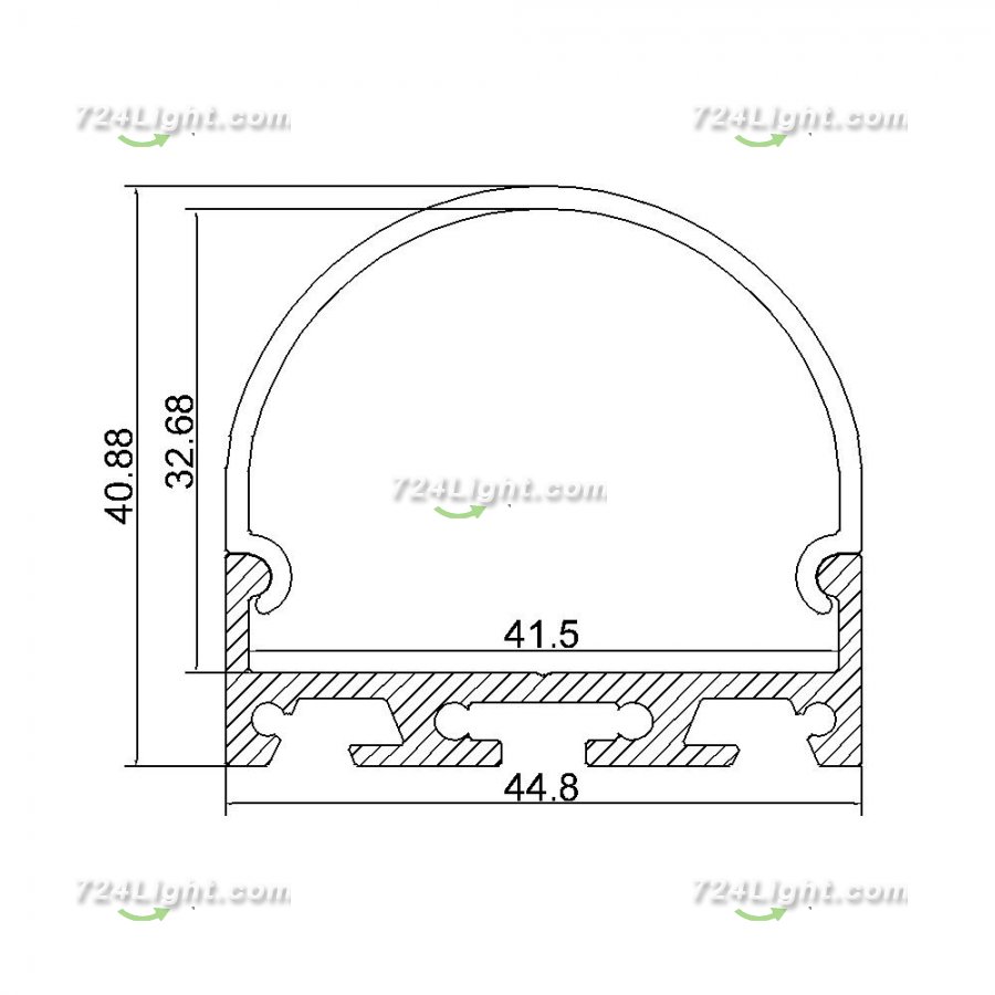 LED Aluminium Channel 1 Meter(39.4inch) 42 mm(H) x 45 mm(W) For 5050 5630 Multi Row LED Strip Lights