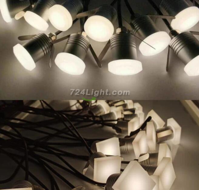 8PCS Pack 1W DC12-24V IP65 LED Step Light Outdoor Waterproof Wall Light Anti-Glare Low Voltage Handrail Light