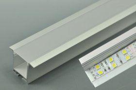 LED Aluminium Extrusion 18.6mm Recessed LED Aluminum Channel 1 meter(39.4inch) With Wings