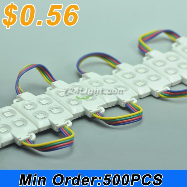 Wholesale 5050 SMD LED Modules RGB 4 LED 5050 Modules 32x32MM 12V 0.75W Waterproof Modules