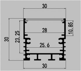 1 Meter 39.4â€ Aluminum LED Suspended Tube Light LED Profile Diameter 30mm suit 30mm Flexible led strip light