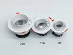 4 Pack RGBW Super Bright Modern Recessed LED Downlights Adjustable 15°-60°Beam Angle, Ambient Lighting 25W 12V/24V White Round LED Embedded Aluminum Indoor Ceiling Downlight for Hotel，Bar，Dancing Room，Restaurant