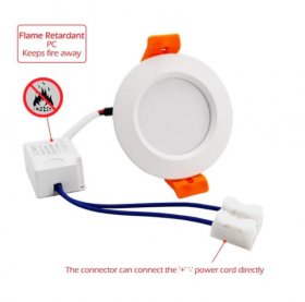 10 Pack 3W Dimmable Antifog LED Downlight CRI80 Flat Diffuser Ceiling Light -2-3/8'' Cutout