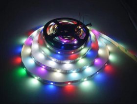 DC 5V SK6812 Individually Addressable LED Strip Light 5050 RGBW 16.4 Feet (500cm) 30LED/Meter LED Pixel Flexible Tape White PCB