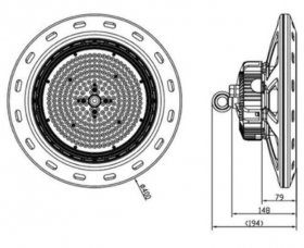 280W High Power UFO IP65 Waterproof Full Spectrum LED Grow Lights for Hydroponic and Medical Plant Cultivation
