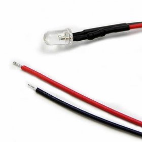 50pcs Pack 5mm LED Pre Wired light 3V/6V/12V/24V 20cm F5 Straw Hat Round Top Bulbs Light Lamp for DIY Car Boat Toys Party lighting Project