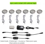 6pcs Packing Rounded LED Stainless Steel Under Cabinet Lighting 2W 12VDC 3 Switches are Available Controllable Puck Light for Motorhome, Caravan, Truck, Kitchen, Wine Cabinet, Wardrobe