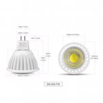 4Pack 3W/5W/7W 12V AC/DC LED Spotlight MR16 LED Bulb Light GU5.3 Bi-Pin Base White Aluminum Housing 30° Beam Angle