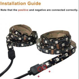 S-Shape Bias Lighting for HDTV -3.3ft/1M and 6.6ft/2M RGB LED Backlight Strip 12V Powered Bendable Strip Kit for Flat Screen TV LCD, Desktop Monitors. No Need to Cut.