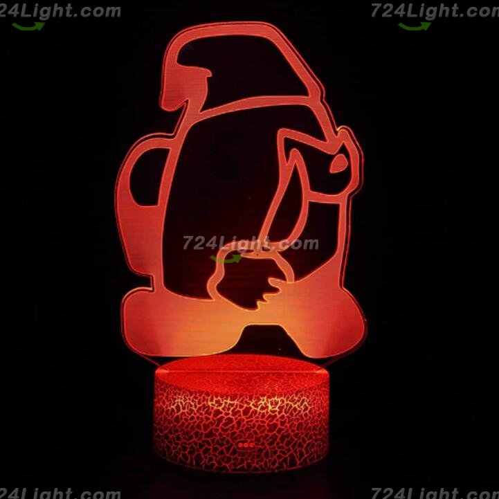 Among Us Toys 3D LED Multicolor Night Light w/ 16 Colors Remote Touch Switch Adjustable Brightness for Kids Bedroom Decoration