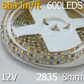 LED Strip Light SMD2835 Flexible 12V Strip Light 5 meter(16.4ft) 600LEDs