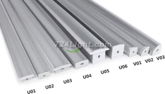 LED Profile LED Aluminum Channel Smaple Kit - 9 Models -50cm Each