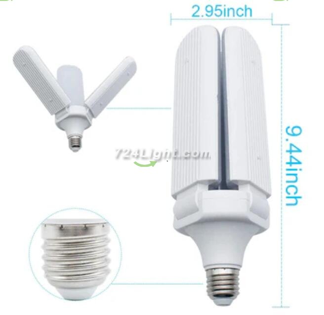 45W Deformable LED Garage Ceiling Lights 4500LM 6500K White 400 Watt Equivalent CRI80+ E26/E27 Base