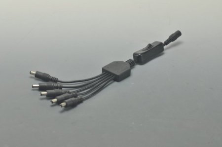 (image for) Compact Power Supply to Splitter Cable LED Light Power Splitter DC 1 to 2 3 5 Adapter With Switch