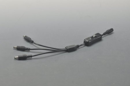 (image for) Compact Power Supply to Splitter Cable LED Light Power Splitter DC 1 to 2 3 5 Adapter With Switch