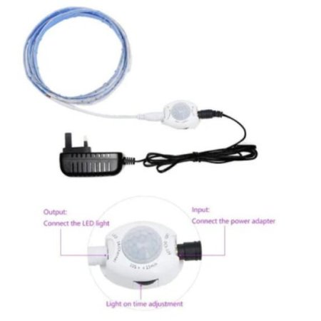 (image for) 6FT Motion Activated Bed Light Kit, Flexible LED Bed Strip Motion Sensor Night Light Bedside Lamp Illumination with Automatic Shut Off Timer