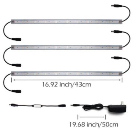 (image for) LED Grow Light Strip Kit with Full Spectrum LEDs, 36W IP65 Waterproof Dimmable LED Plant Grow Light Bar for Germination, Growth and Flowering