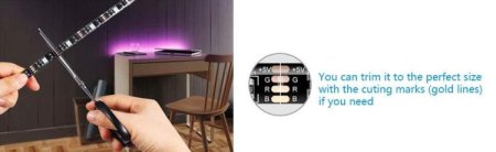 (image for) 2M/6.56Ft 5V USB SMD5050 30leds/M LED TV Backlight strip lights RGB Multi-color Bias Lighting Kit for 40-60inch HDTV, With RF Remote Controller