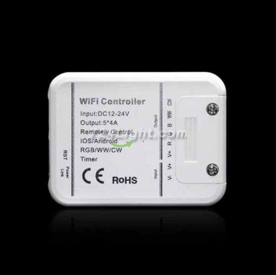 12V-24V DC 5in1 WiFi LED Controller Compatible with Alexa Google Home Magic Home Smart APP Control for Monochrome RGB RGBW WW+CW RGBCCT LED Strip