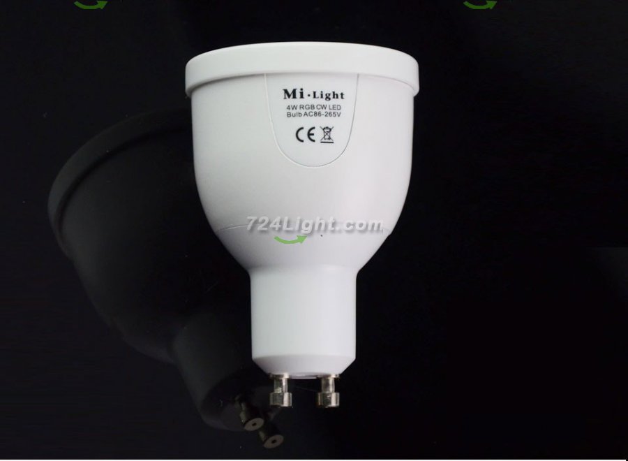 85-265V Milight 2.4G Wireless GU10 4W Color Temperature 3000K-6000K Adjustable LED Bulb Lamp Brightness Adjust Dual White LED Bulb