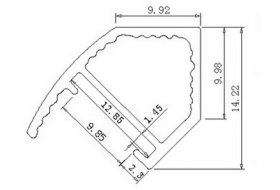 LED Aluminium Profile LED Strip Light Aluminium Profile 1M V Flat Type Rail Aluminium