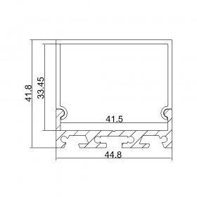 2.5 Meter 98.4â€œ LED Aluminium Channel PB-AP-GL-065 42 mm(H) x 45 mm(W) For 5050 5630 Multi Row LED Strip Lights