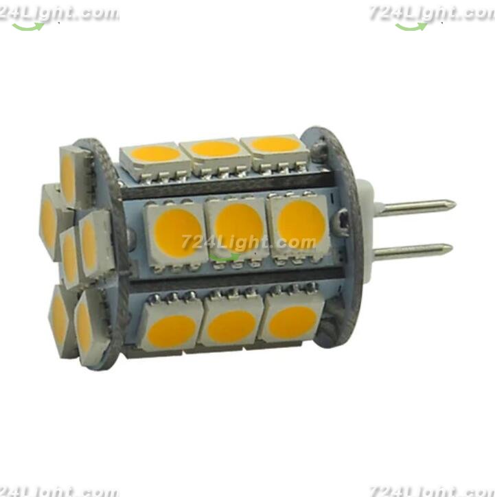 4 Pack 4.5 Watt (50Watt Equivalent) DC12V Tower type G4 Bi-pin base Lamps with 24 pcs Tri-Chip LED SMD5050